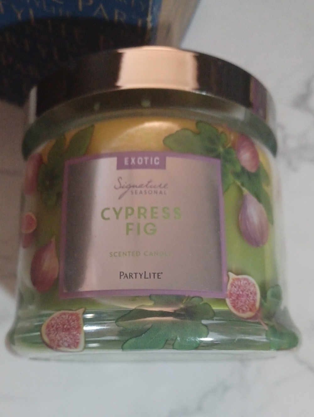 2/$50 New PartyLite Triple Wick "Cypress Fig" Scented Candle - 13.2 oz.